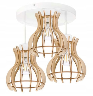 LAMPA sufit plafon żyrandol Loft Drewno stała 3