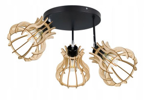 LAMPA sufit plafon żyrandol Loft Drewno ruchoma 3