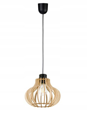 LAMPA sufitowa wisząca zwis Loft Drewno na 1x E27