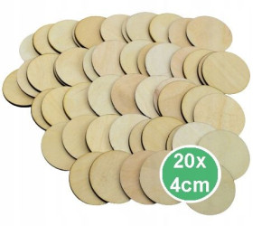 Kółko figury drewno 4cm decoupage scrapki koła x20