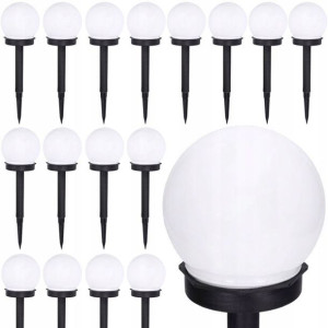Lampa Solarna Led Kula Ogrodowa Lampy 10cm - 18szt