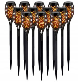 Lampa Solarna Led Pochodnia Efekt Płomienia 12szt