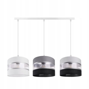 Lampa Sufitowa Zwis Abażur Gala Biało-szara Listwa