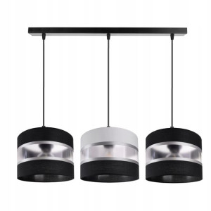 Lampa Sufitowa Zwis Abażur Gala Czarna-szara Mix