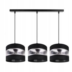 Lampa Zwis Sufitowa Żyrandol Abażur Gala Czarna