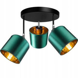 LAMPA PLAFON ruchomy żyrandol sufiowa ABAŻUR złoty