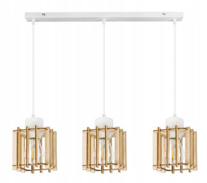 LAMPA WISZĄCA zwis żyrandol sufit DREWNO KOSTKA 3