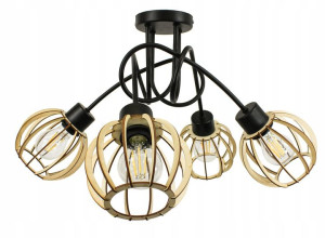 Lampa SUFITOWA żyrandol WISZĄCA LOFT plafon KULA 4