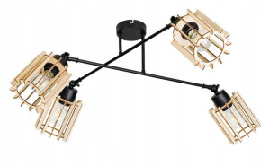LAMPA sufitowa żyrandol regulowany LOFT drewno 4