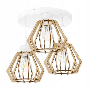 LAMPA plafon SUFITOWA ŻYRANDOL stały loft DREWNO