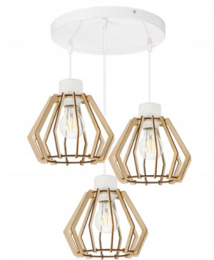 LAMPA sufitowa WISZĄCA ZWIS żyrandol loft DREWNO 3