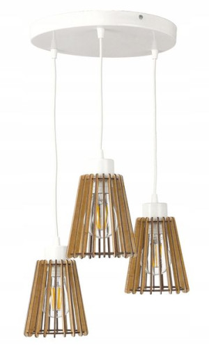 Lampa wisząca zwis żyrandol sufitowa LOFT Drewno 3