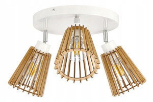 Lampa plafon żyrandol ruchomy sufit 3 Drewno eko