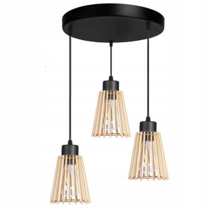 Lampa wisząca zwis żyrandol sufitowa LOFT Drewno 3