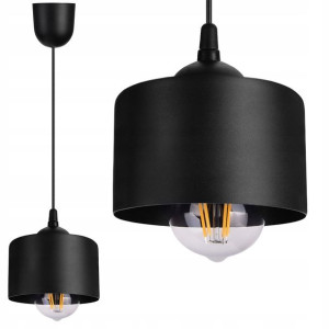 LAMPA wisząca sufitowa ŻYRANDOL zwis KUBEK CZARNY