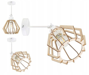 LAMPA KINKIET E27 ścienny regulowany loft Drewno