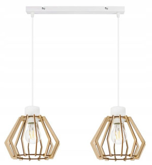 LAMPA sufitowa WISZĄCA ZWIS żyrandol loft DREWNO 2