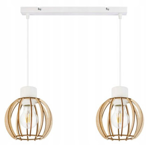 LAMPA sufitowa WISZĄCA ZWIS żyrandol loft DREWNO 2