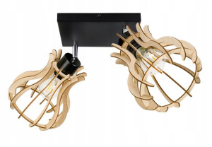 LAMPA sufit plafon żyrandol Loft Drewno ruchoma 2