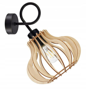 Lampa kinkiet żyrandol na 1x E27 stały LOFT Drewno