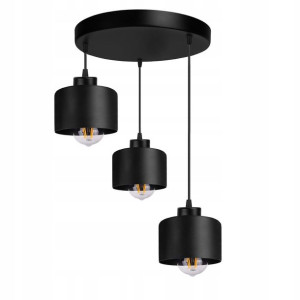 LAMPA wisząca sufitowa ŻYRANDOL ZWIS KUBEK CZARNY