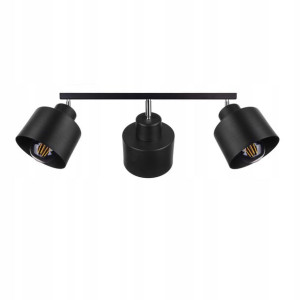 Lampa Plafon Żyrandol Regulowan Belka Kubek Czarny