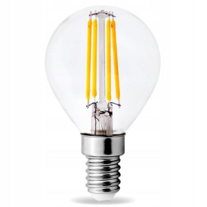 Żarówka E14 LED FILAMENT G45 4W EDISON kulk CIEPŁA