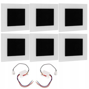 ZESTAW 6x Oprawa schodowa LED 2W + 2czujki 230V C