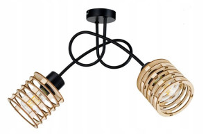 Lampa SUFITOWA żyrandol WISZĄCA LOFT drewno na E27