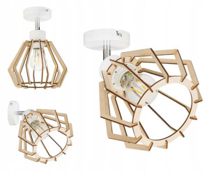 LAMPA KINKIET E27 żyrandol regulowany loft Drewno