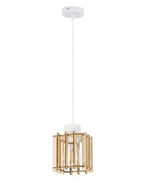 LAMPA WISZĄCA zwis żyrandol sufit DREWNO KOSTKA 1