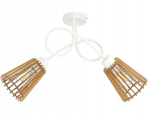 Lampa sufitowa żyrandol wisząca loft drewno na E27