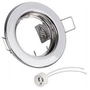 Oprawa Halogenowa Led Stała Chrom+ Gniazdo Gu10