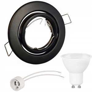 Zestaw Oprawa Halogenowa Czarna Ruch Led Gu10 2w