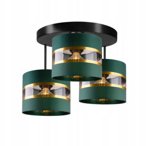 LAMPA PLAFON żyrandol sufiowa ABAŻUR złoty