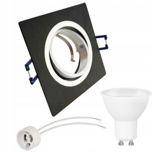 Zestaw Oprawa Halogenowa Aluminium + Led Gu10 6w