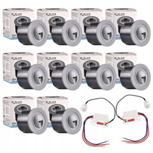 ZESTAW 10x Oprawa schodowa LED 3W Q2 +2czujki 230V