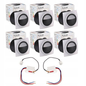 ZESTAW 6x Oprawa schodowa LED 3W Q5 + 2czujki 230V