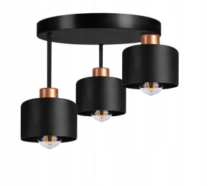 LAMPA wisząca sufitowa ŻYRANDOL ZWIS KUBEK CZARNY