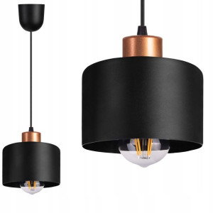LAMPA wisząca sufitowa ŻYRANDOL zwis KUBEK CZARNY