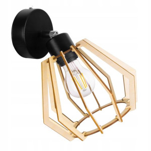 LAMPA KINKIET ŚCIENNY regulowany LOFT DREWNO LED