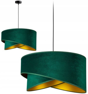 Lampa Wisząca Sufitowa Żyrandol Abażur Welur Zwis