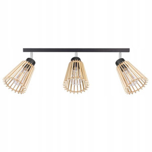 Lampa plafon żyrandol ruchomy sufit 3 Drewno eko
