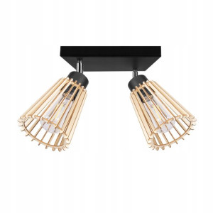 Lampa plafon żyrandol ruchomy sufit 2 Drewno eko