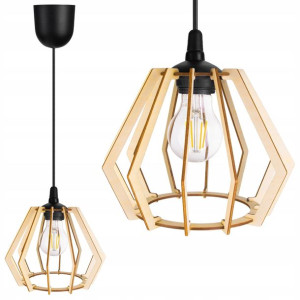 LAMPA WISZĄCA ZWIS żyrandol sufiowa BRYLANT Drewno