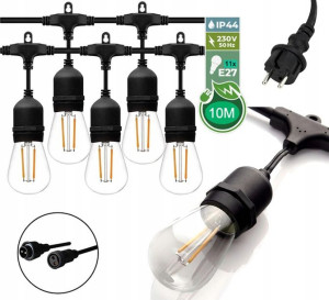GIRLANDA ogrodowa łańcuch 10m E27 + ŻARÓWKI LED