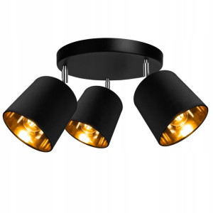 LAMPA plafon ruchomy ŻYRANDOL sufiowa ABAŻUR złoty