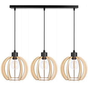 LAMPA WISZĄCA ZWIS żyrandol sufitowa KULA Drewno