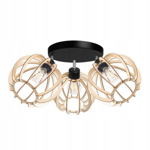 LAMPA plafon ruchomy ŻYRANDOL sufiowa KULA Drewno