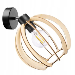 LAMPA wisząca ŻYRANDOL ruchomy loft KULA drewno